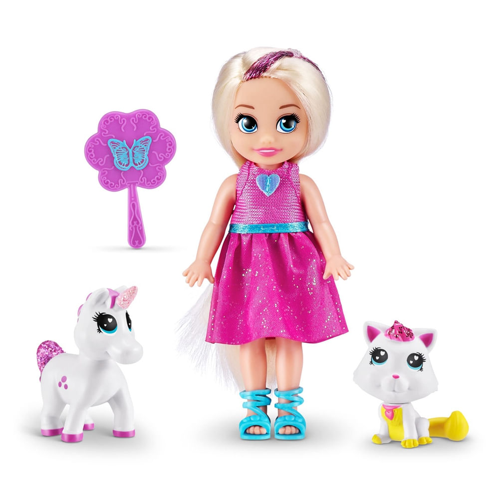 Conjunto de bonecas Sparkle Girlz Princess com 2 animais de