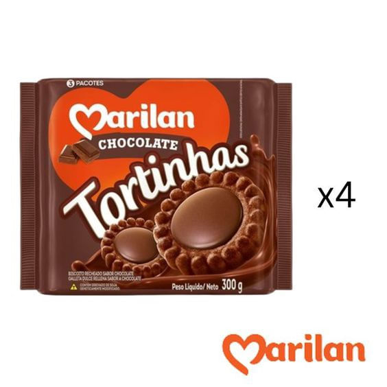BISCOITO TORTINHAS MARILAN CHOCOLATE 300G