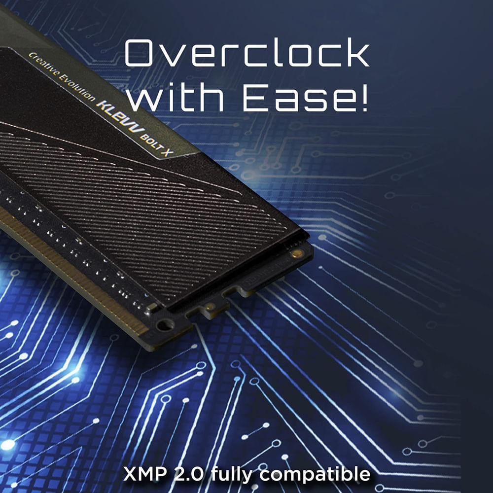 Memória ram klevv Bolt X DDR4 16 gb (2x8 gb) 3200 MHz CL16 em