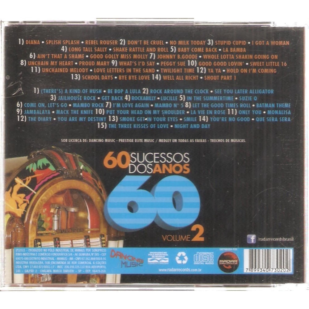 Cd 60 Sucessos Dos Anos 60 - Volume 2 em Promoção | Ofertas na