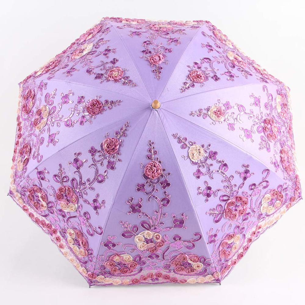 Sun Parasol Honeystore Wedding Lace, proteção uv, roxo em Promoção