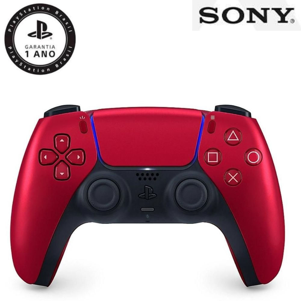 Imagem do produto Controle PS5 Volcanic Red sem fio (Dualsense) em Americanas