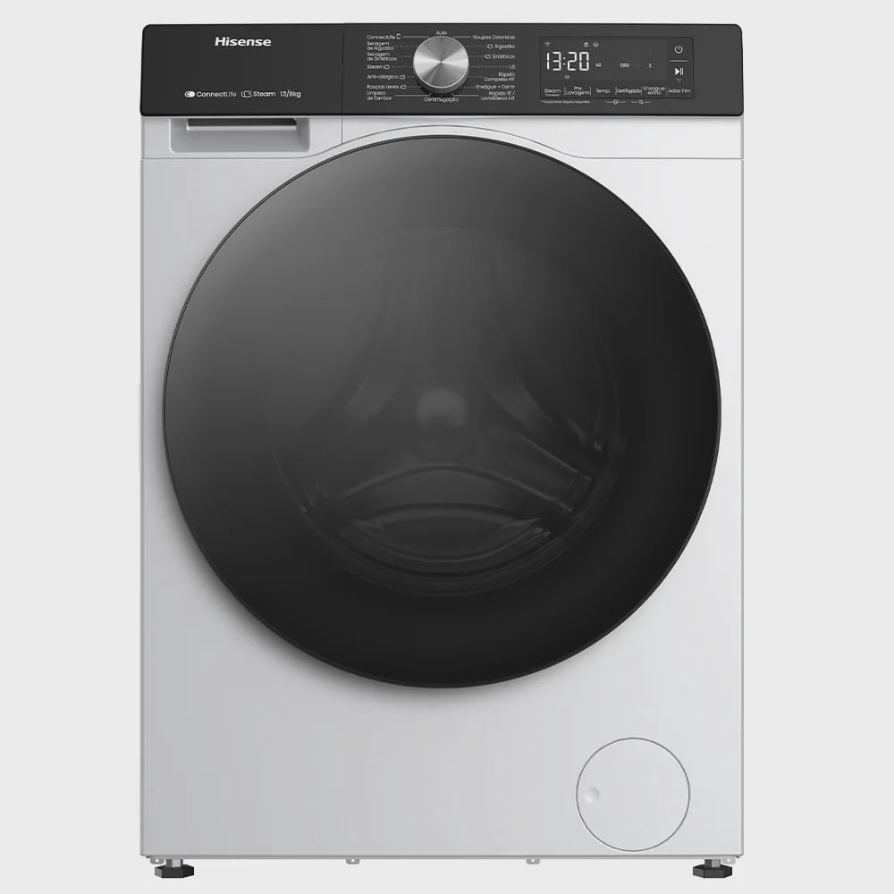 Lavadora de Roupa Lava e Seca 13 Kg Frontal Branco Hisense - 220v - Wd3s13