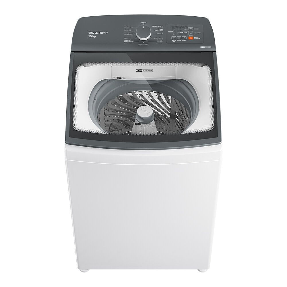 Lavadora de Roupa 15 Kg Branco Com Ciclo Tira Manchas Advanced e Smart Sensor Brastemp - 110v - Bwf15abana