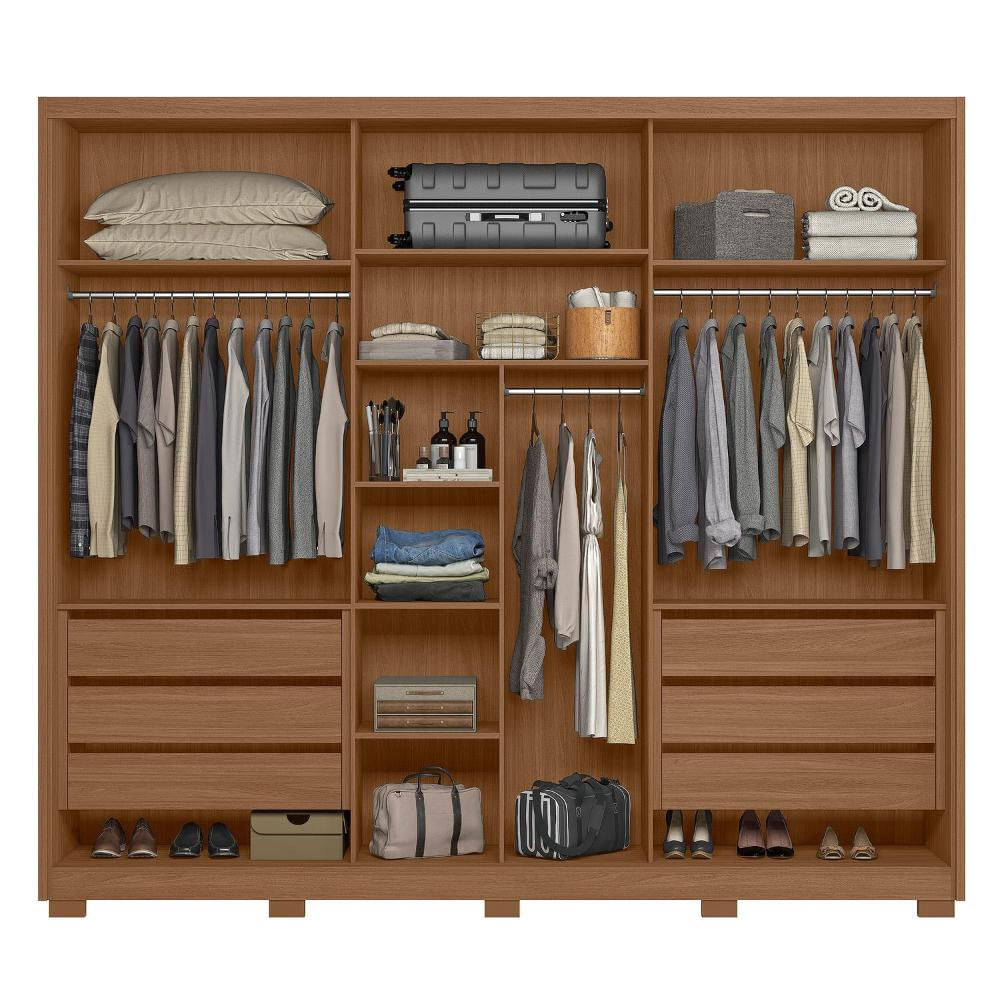 ヴェロティカ Guarda Roupa Casal Arizona 3 Portas Deslizantes com Espelho