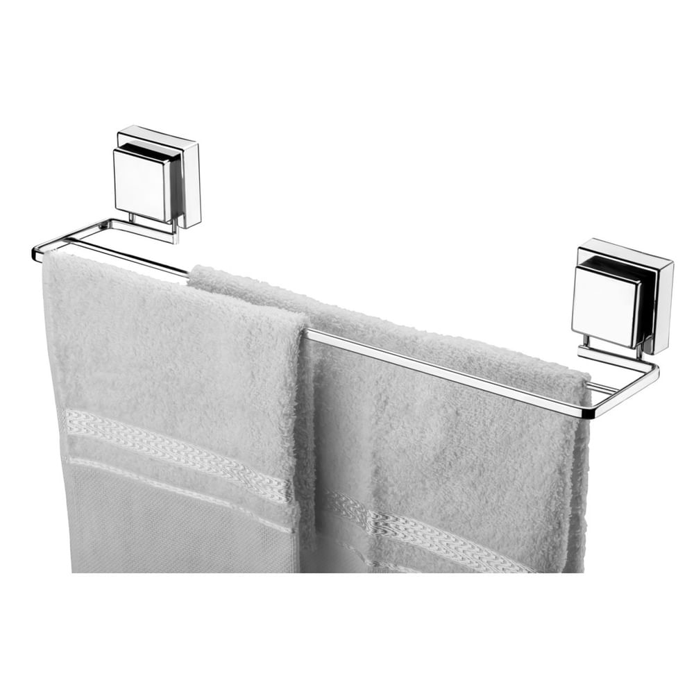 Kit Banheiro 5 Peças Toalheiro Gancho Porta Shampoo Saboneteira Suporte Papel Higiênico Ventosa Cromado - Future