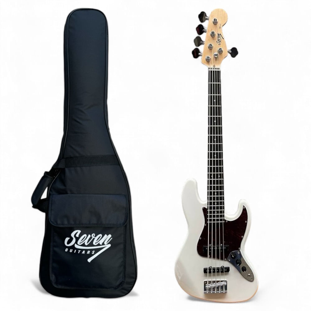 Contrabaixo J. Bass Seven 5 Cordas Sjb-57 wh Com Bag em Promoção