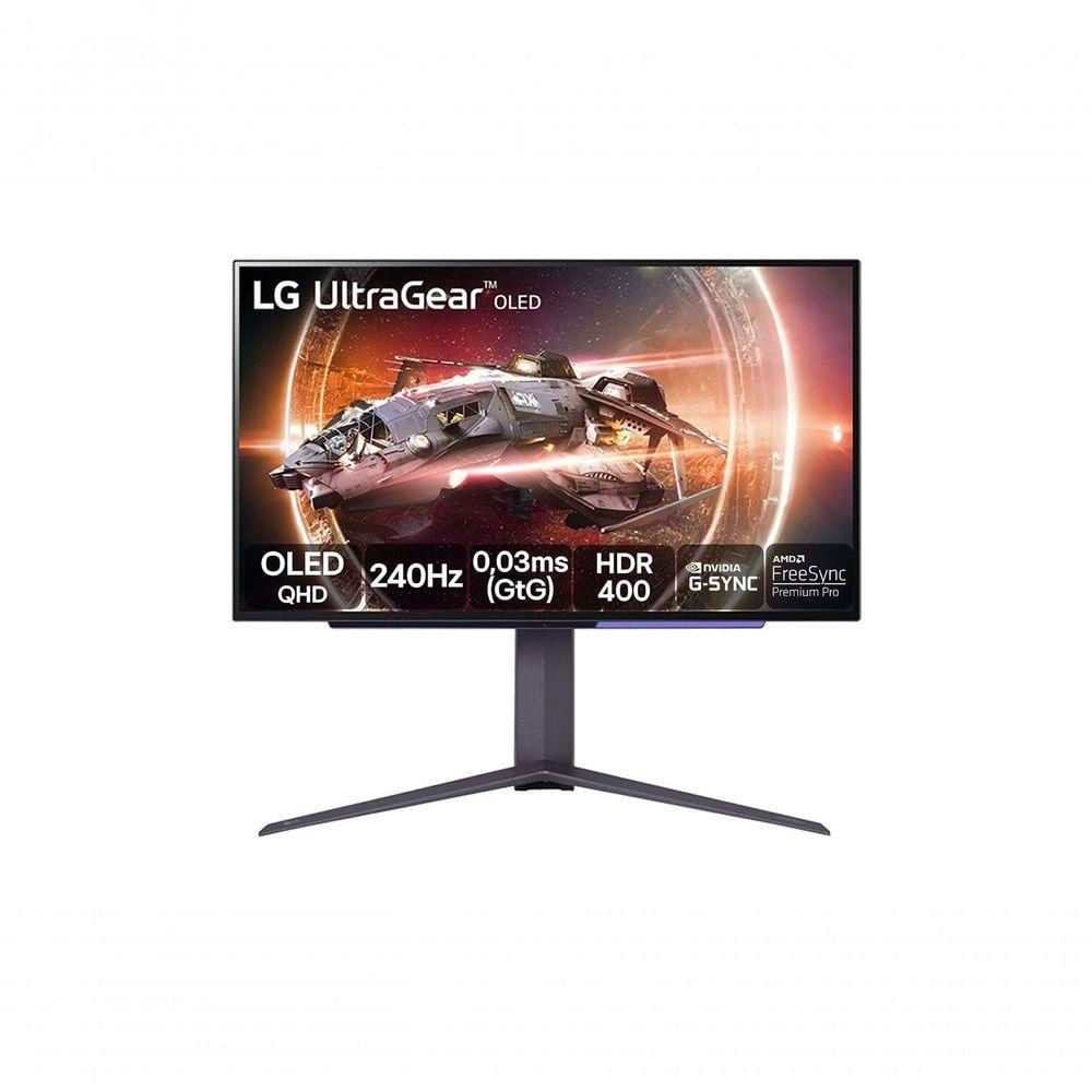 Imagem do produto Monitor Gamer LG UltraGear OLED – Tela OLED 27”, QHD, HDR400, True black, 1.5M:1, 240Hz, 0,03ms (GtG), NVIDIA® G-SYNC® – 27GS95QE-B em Americanas