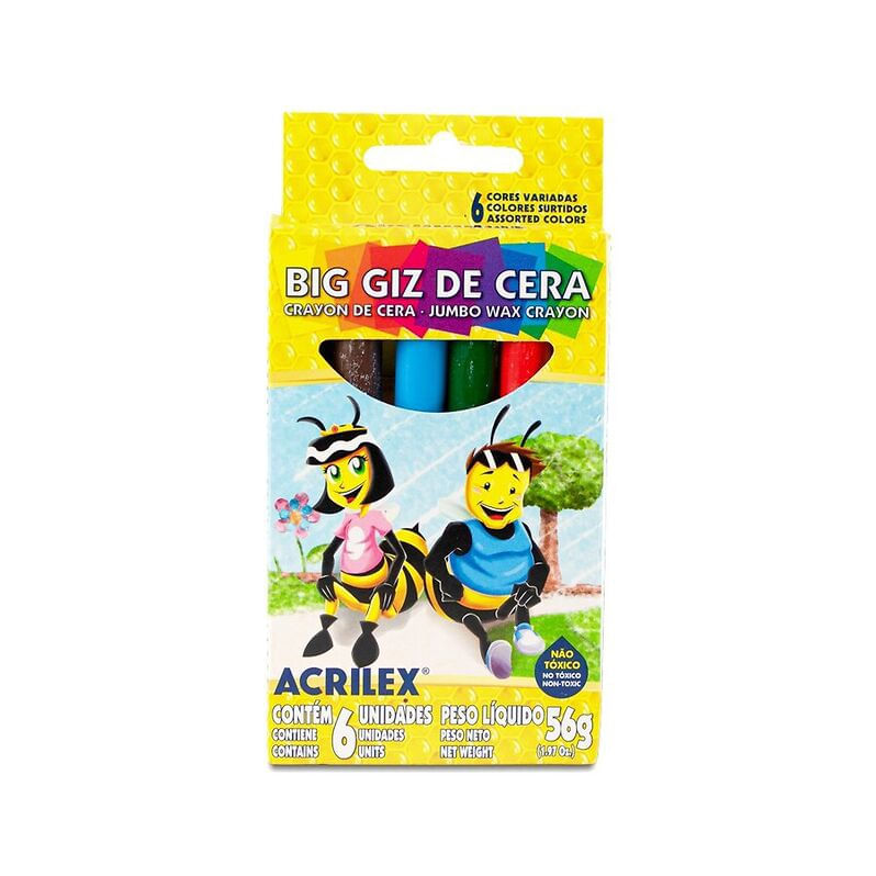 Giz de Cera big 6 Unidades Acrilex em Promoção | Ofertas na