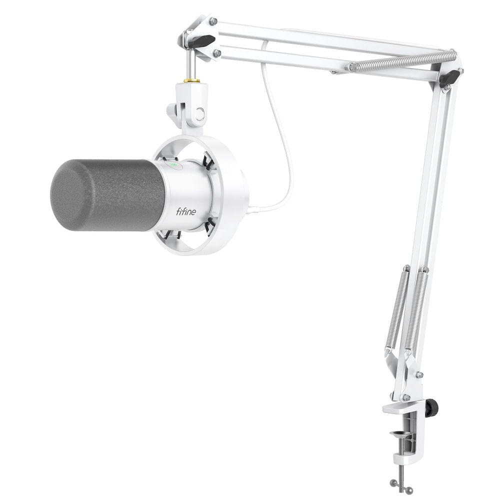 Microfone fifine Dynamic AmpliTank K688CT com Boom Arm branco em