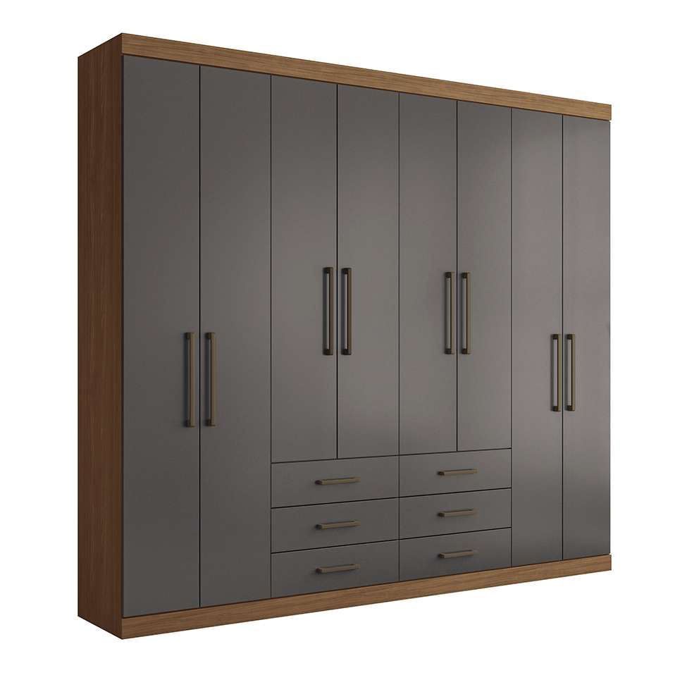 Guarda-Roupa Casal Master 8 pt 6 gv Jatobá e Grafite em Promoção | Ofertas na Americanas