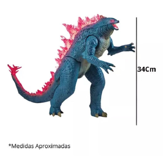 Godzilla Vs Kong Gigante Godzilla 34 cm Articulado Com Som e Luz