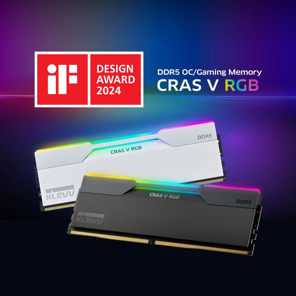 Memória ram klevv cras V rgb DDR5 32GB (2x16GB) 6400 MHz CL32 em