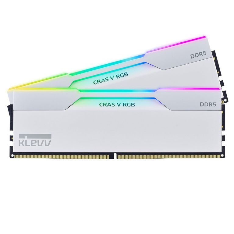 メモリー KLEVV CRAS V RGB DDR5 32GB 2x16GB 6400MH Memória ram klevv cras V rgb DDR5 32GB (2x16GB) 6400 MHz CL32 em