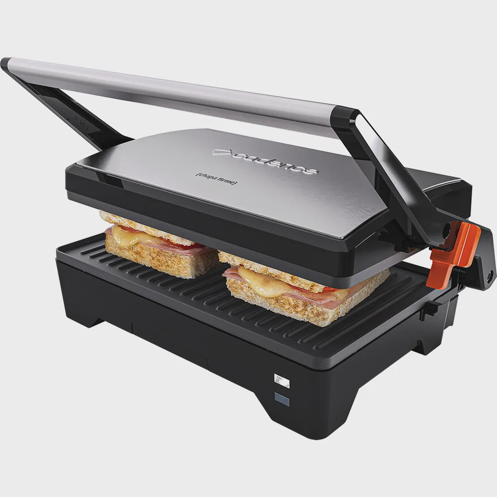 Grill + Sanduicheira Cadence Chapa Firme Inox - 220v Grl621