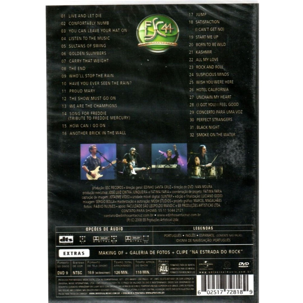 Dvd Edinho Santa Cruz E Banda - Na Estrada Do Rock em Promoção