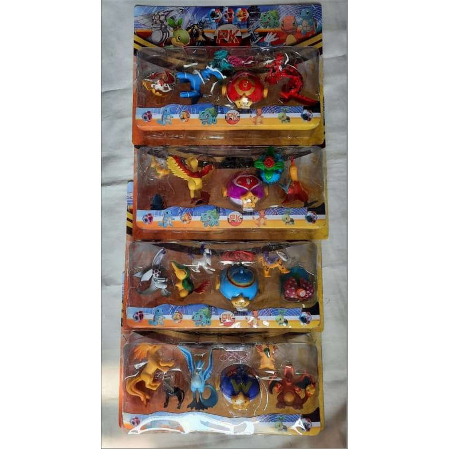 Kit Cartela Com 6 Itens Pokémon Go Plus Pikachu Lugia Poké-bola