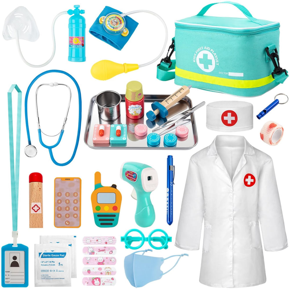 Kit médico Sundaymot Doctor Kit para crianças com bolsa médica, 34