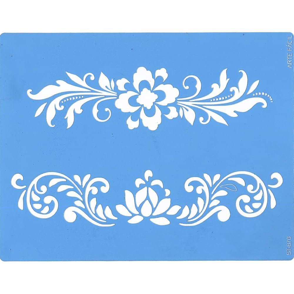 Stencil arte f cil 18 x 23 cm st 876 arabesco flores em promo o