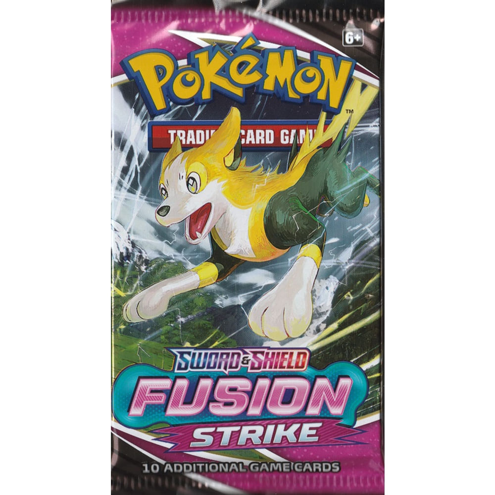 Pacote Pokémon tcg Fusion Strike Booster com 10 cartas em Promoção