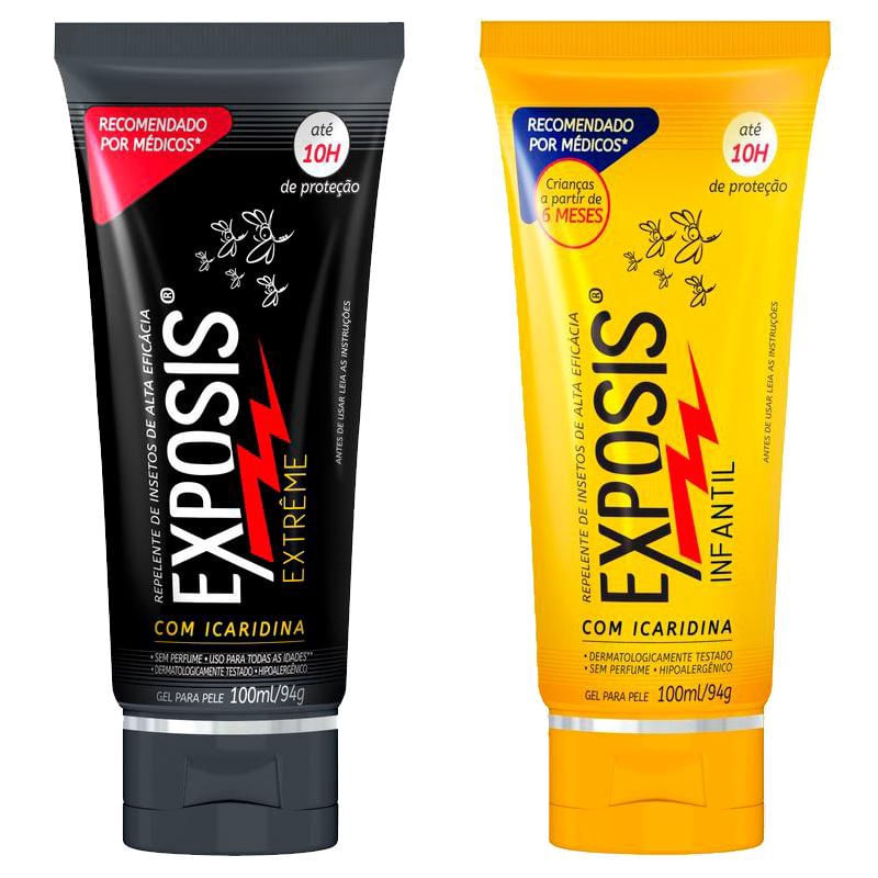 Kit Repelente Exposis Extreme Gel 100ml + Repelente Gel Exposis