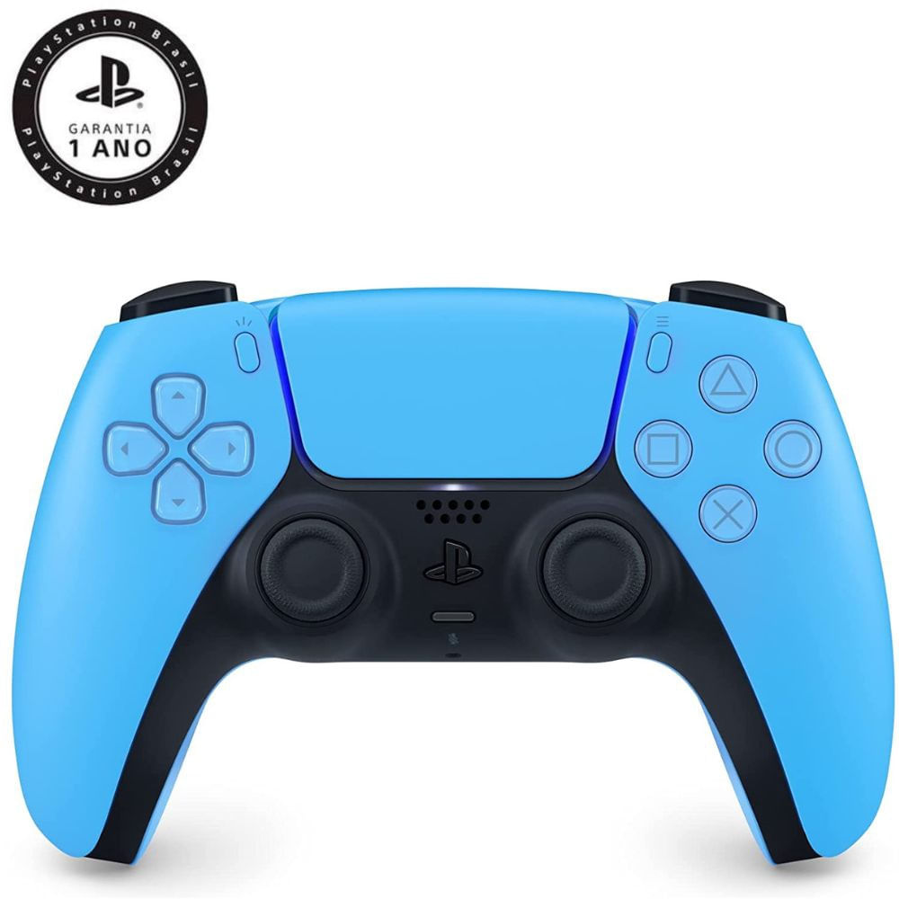 Imagem do produto Controle PS5 Starlight Blue sem fio (Dualsense) em Americanas