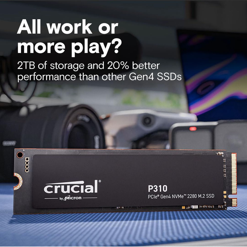 Ssd Crucial P310 de 1 tb 2280 PCIe Gen4 3D nand NVMe M.2 em