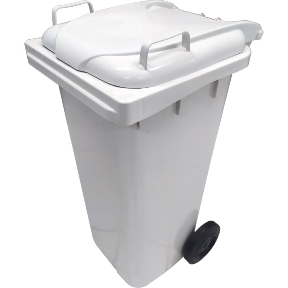 Lixeira container 120L c/roda branco lp em Promoção | Ofertas na Americanas