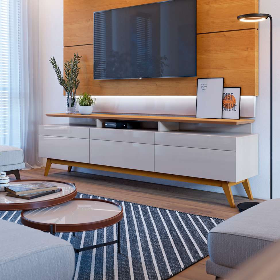 Rack Classic I Off White e Nature 64x218 cm