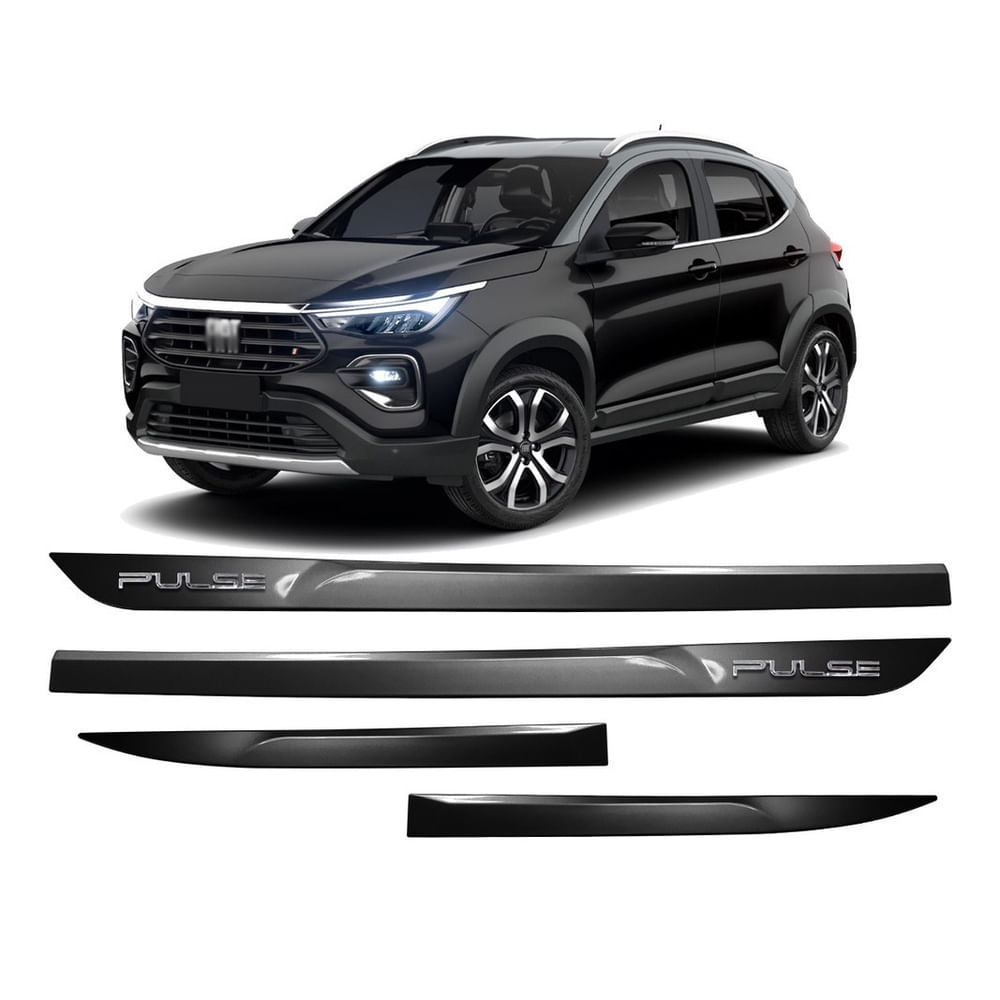 Jogo De Friso Lateral Porta Premium Fiat Pulse Preto Vulcano em