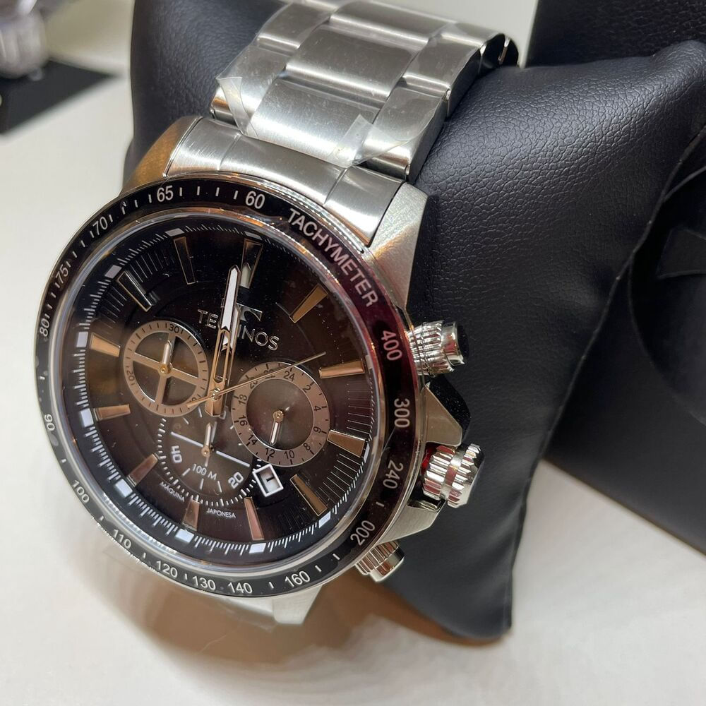 ペテック Relógio Technos Masculino Grandtech Prata - JS26AEX/1P em Promoção