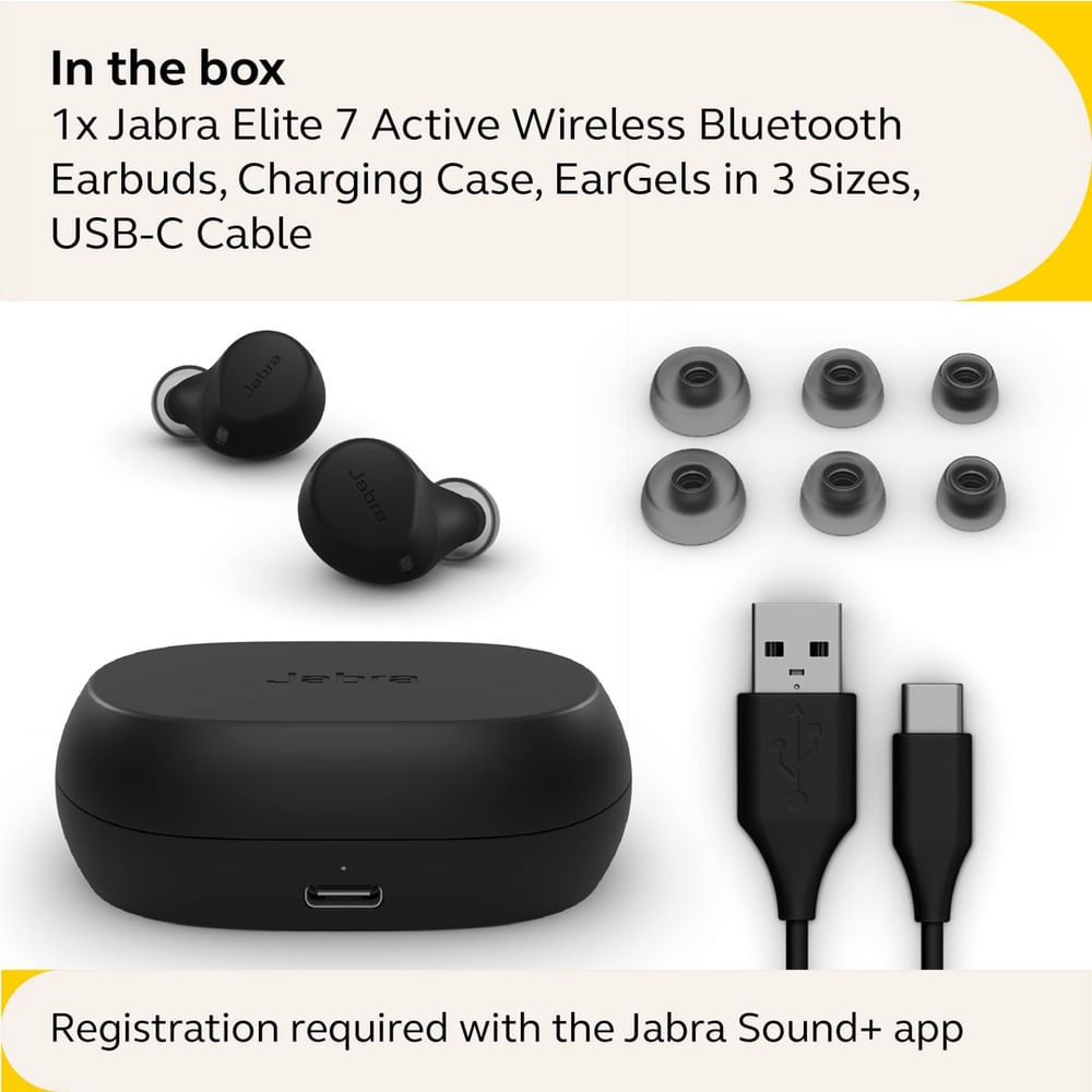イヤホン Jabra Elite 7 Active Black Fone De Ouvido Jabra Elite 7 Active True Wireless Black Cor