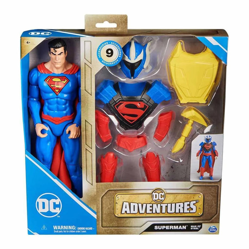 Dc Boneco Superman Homem De Aço 30Cm E Armadura 3385 - Sunny em