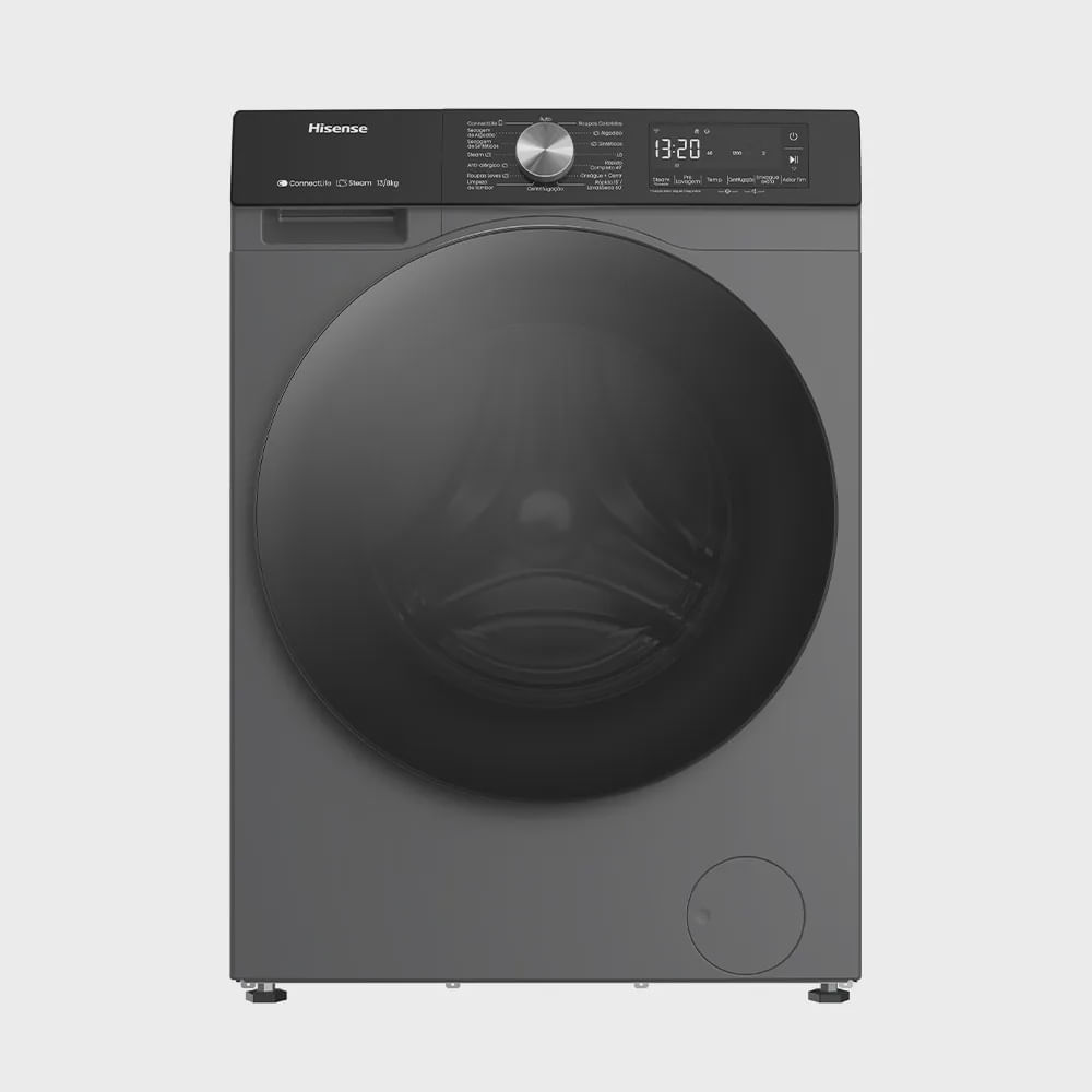 Lavadora de Roupa Lava e Seca 13 Kg Frontal Titanium Hisense - 220v - Wd3s13