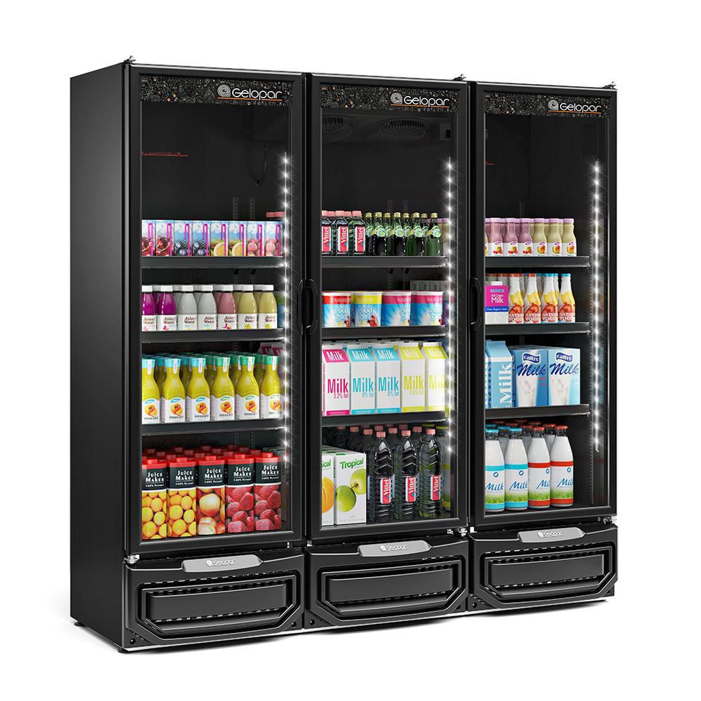 Geladeira/refrigerador 1468 Litros 3 Portas Preto - Gelopar - 110v - Gcvr-1450 Lb Pr