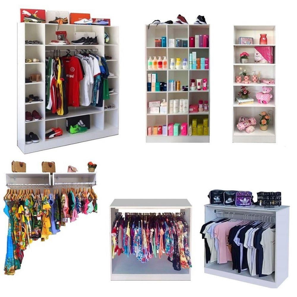 Closet Modulado com Armários Araras e Balcão Arara em