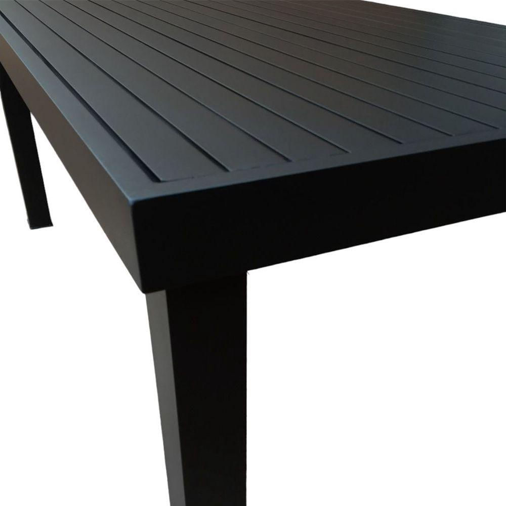 Mesa Tampo Ripado Retangular 3.00x1.10m Alumínio Preto