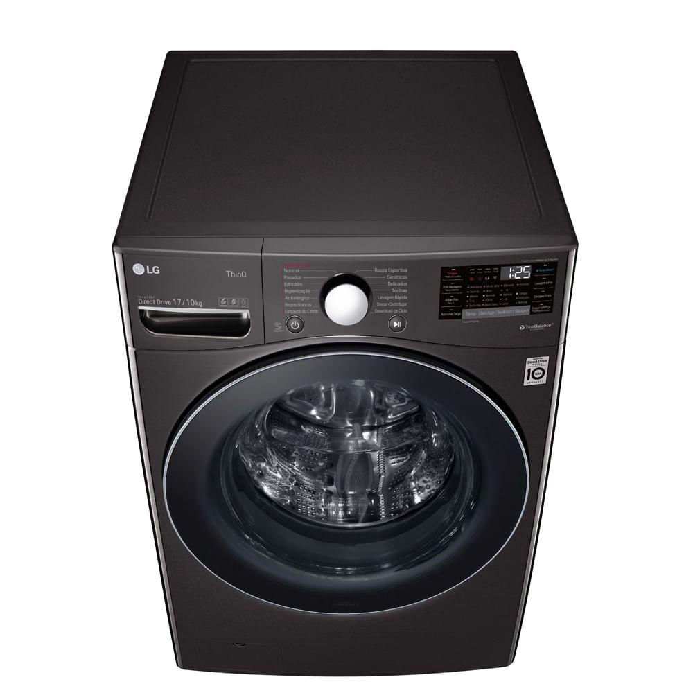 Lavadora de Roupa Lava e Seca 17 Kg Frontal Aço Escovado Lg - 110v - Wd17bv2s6b