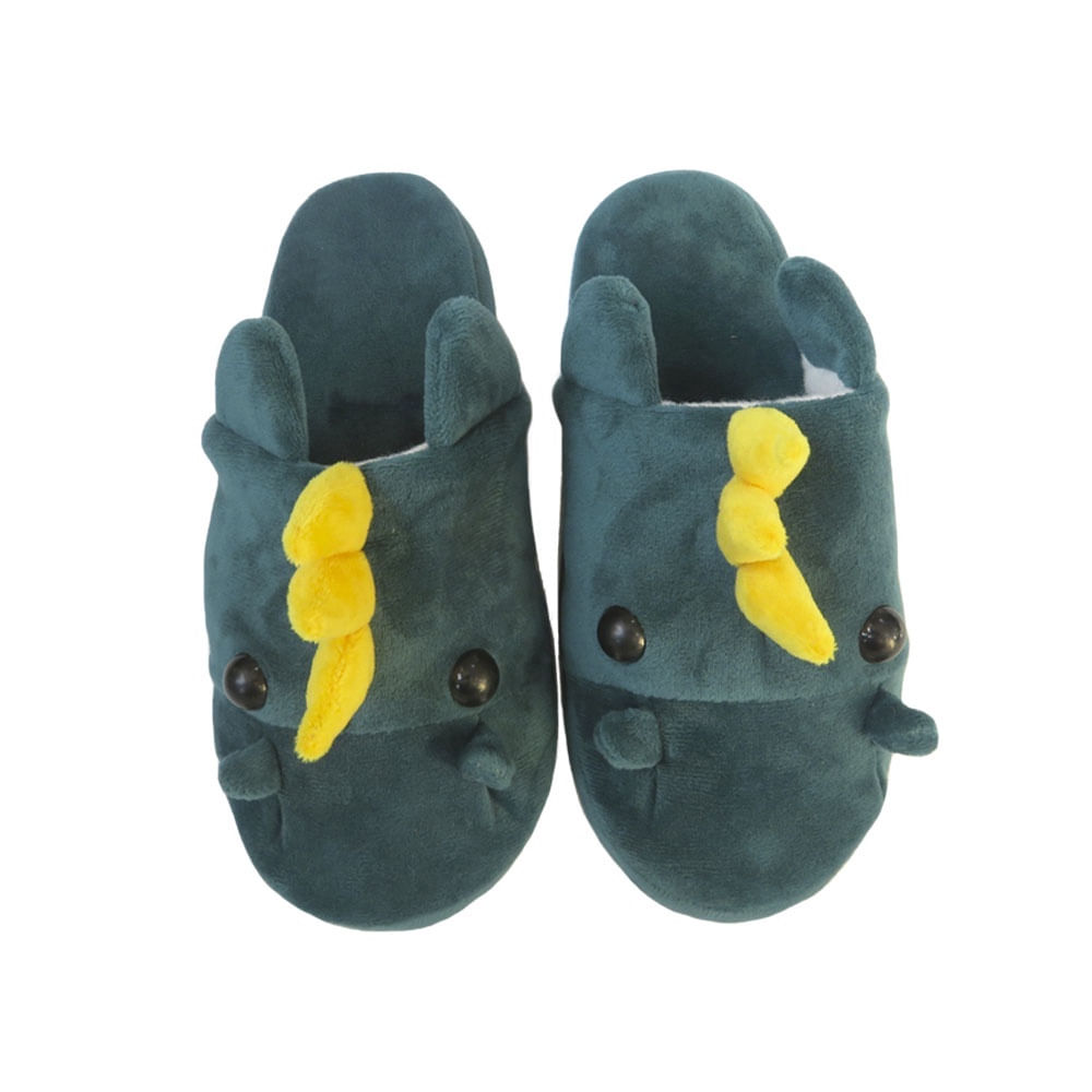 Pantufa Casual Dragon Slipper Pelúcia Feminina Verde 33/34
