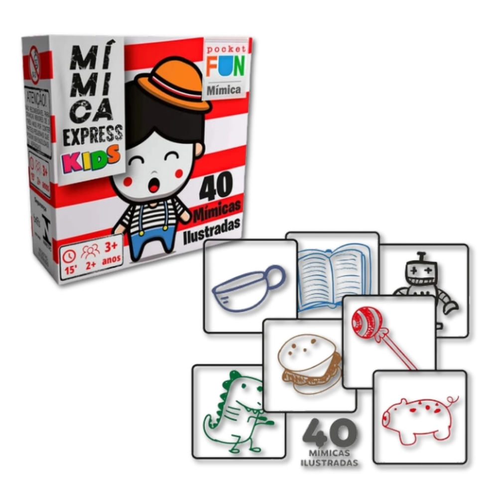 Jogo Mímica Express com 40 Cartas Pocket Ilustradas Cooper Fun