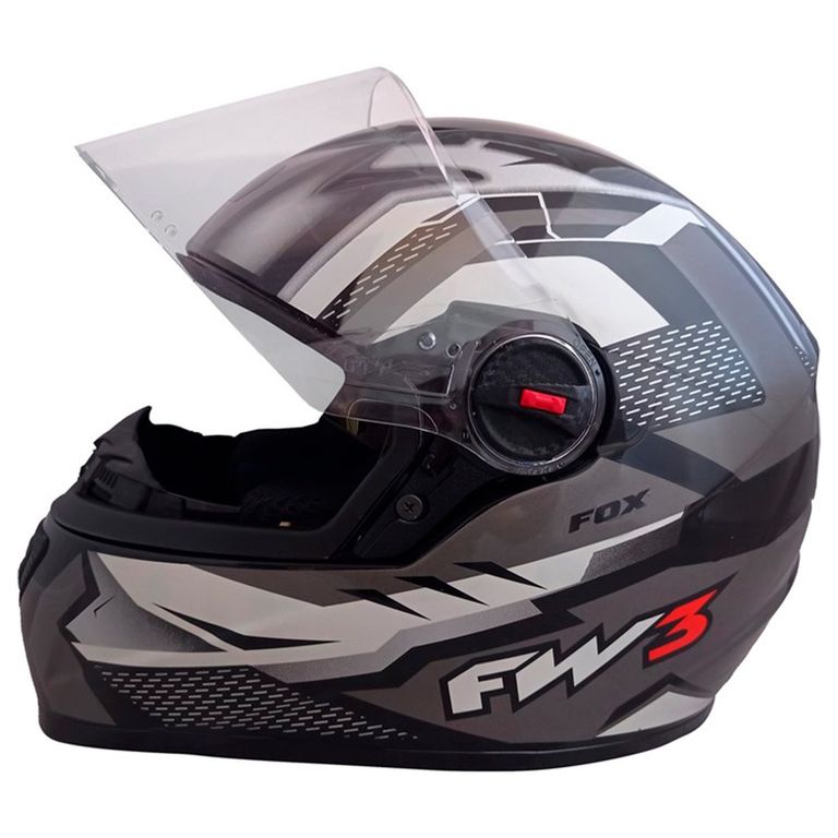 Capacete Moto Fechado gtn Fox Viseira Cristal Grafite Inmetro