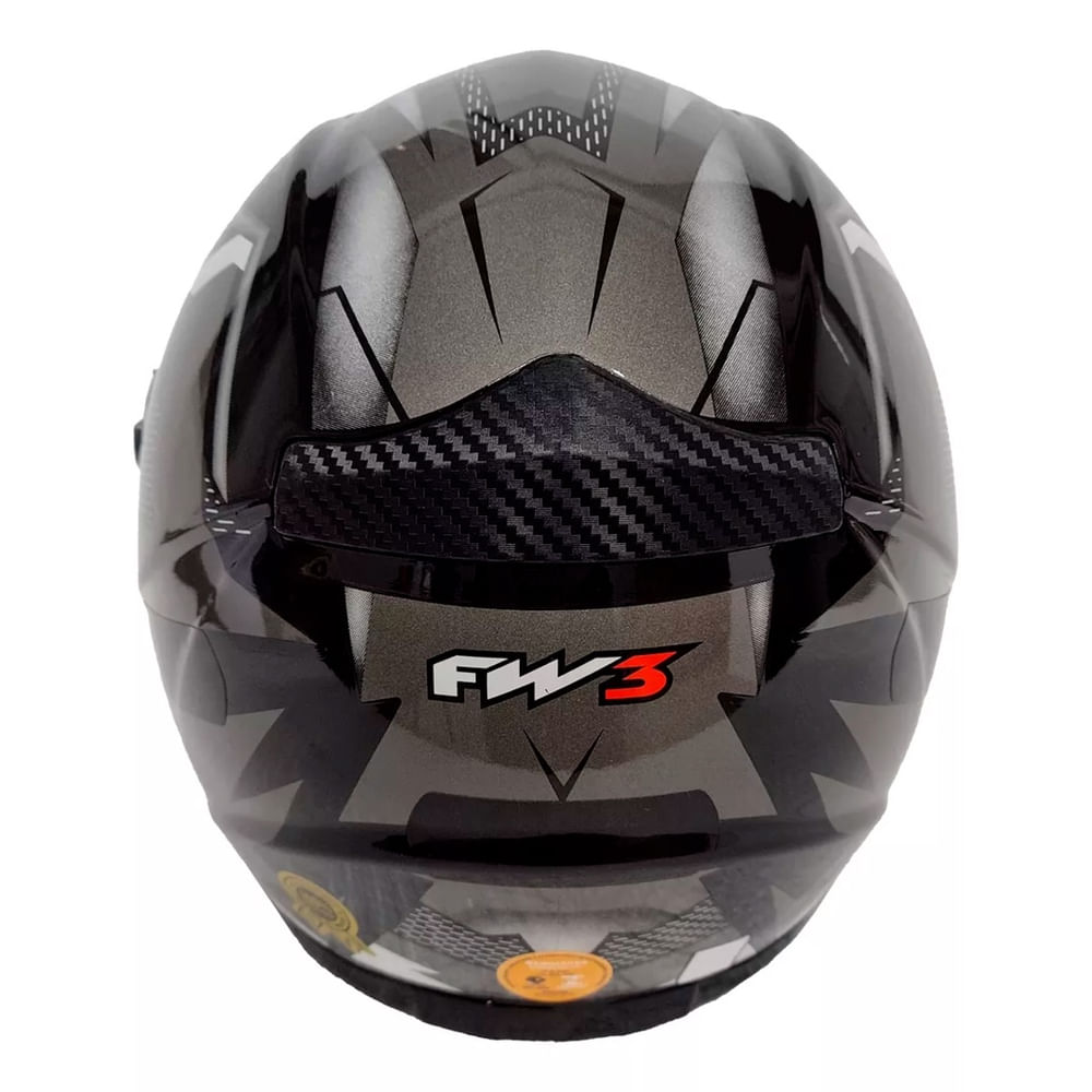 Capacete Moto Fechado gtn Fox Viseira Cristal Grafite Inmetro