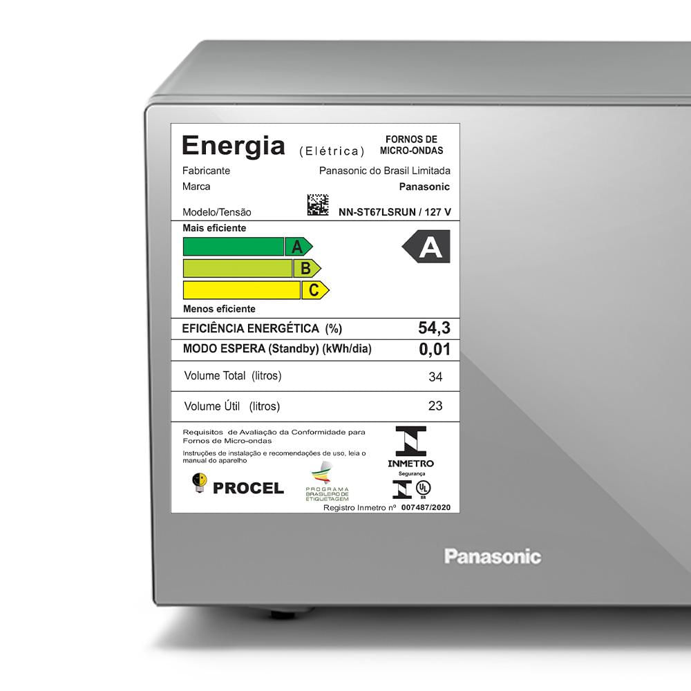 Microondas Panasonic 34 Litros 900W Inox ST67LSRU - 127V