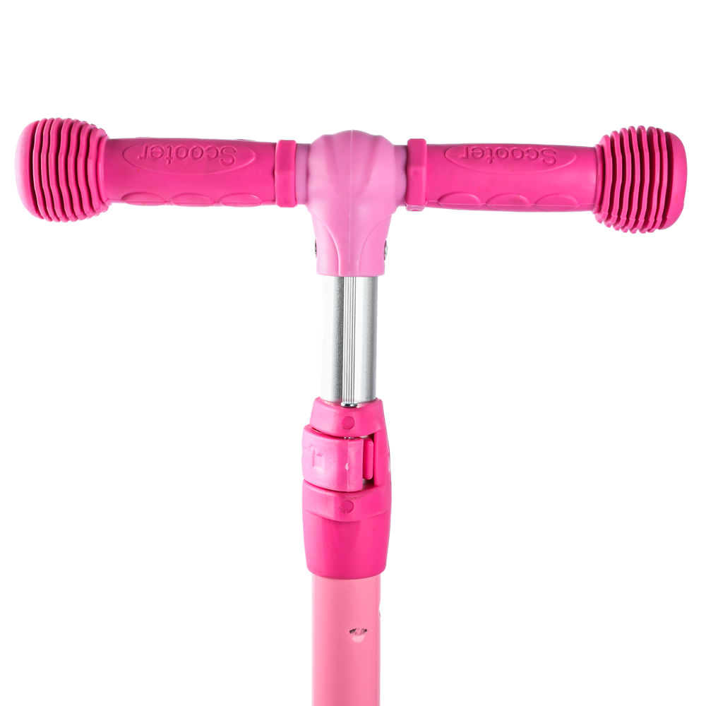 Encontraproduto.com.br - Patinete Infantil 3 Rodas Brink+ LES151 com Som e LED Rosa Metal e PVC