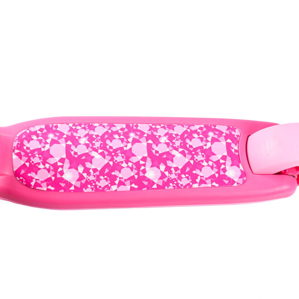 Encontraproduto.com.br - Patinete Infantil 3 Rodas Brink+ LES151 com Som e LED Rosa Metal e PVC
