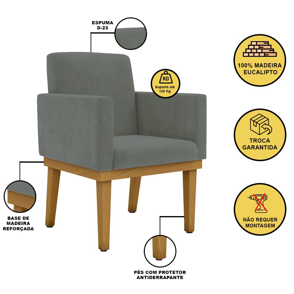 Encontraproduto.com.br - Poltrona Com Base Decoração Copa Do Mundo Brasil Cor:cinza