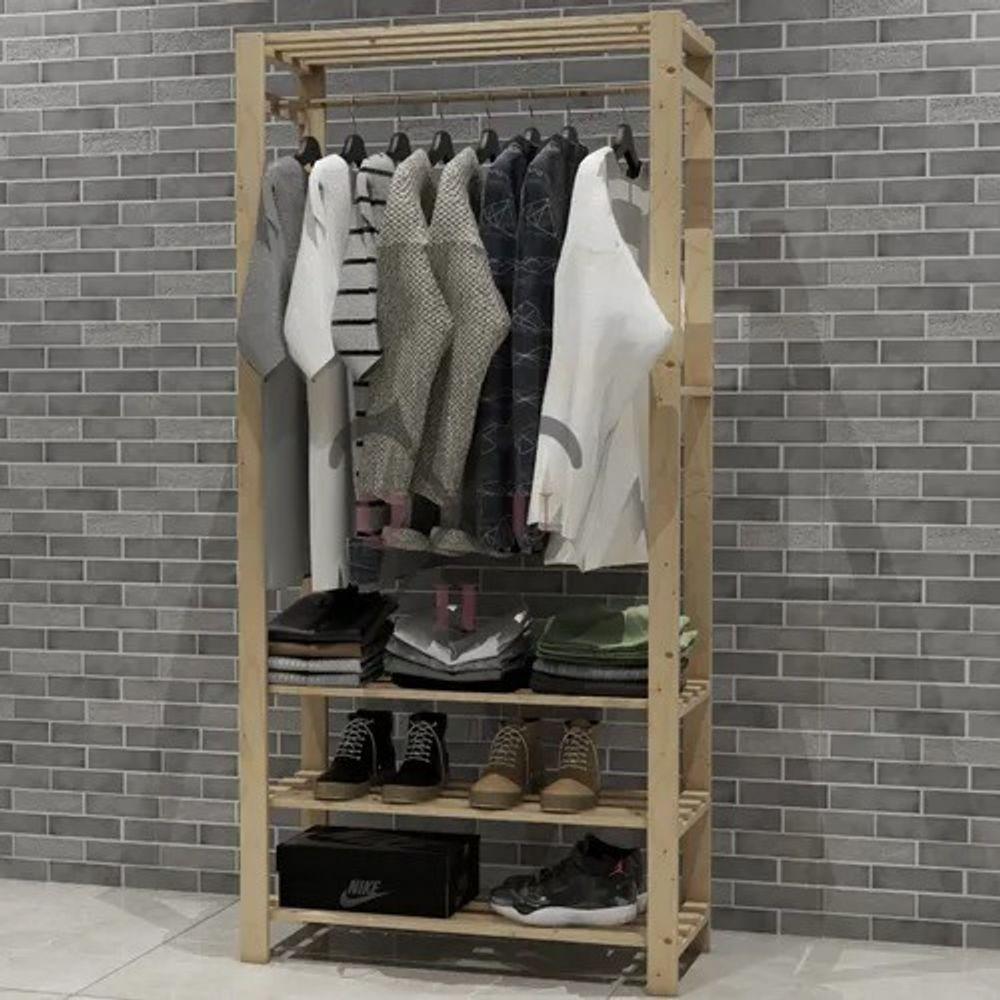 Guarda Roupa Arara Pinus Toalhas e Roupas Intimas