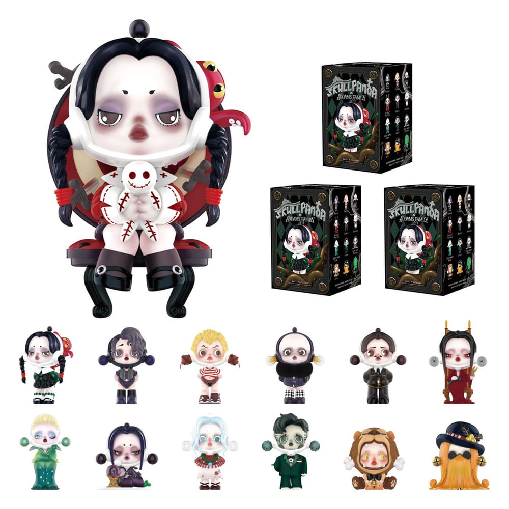 Skull PandaThe Addams Family フィギュア11体セット Boneco de ação pop mart skullpanda x The Addams Family em Promoção