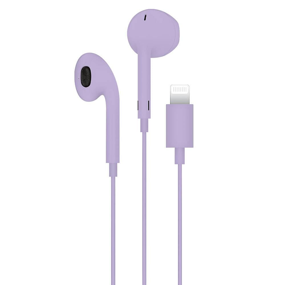 Fone de ouvido com microfone conexão lightning Lilás R81 Loop Way