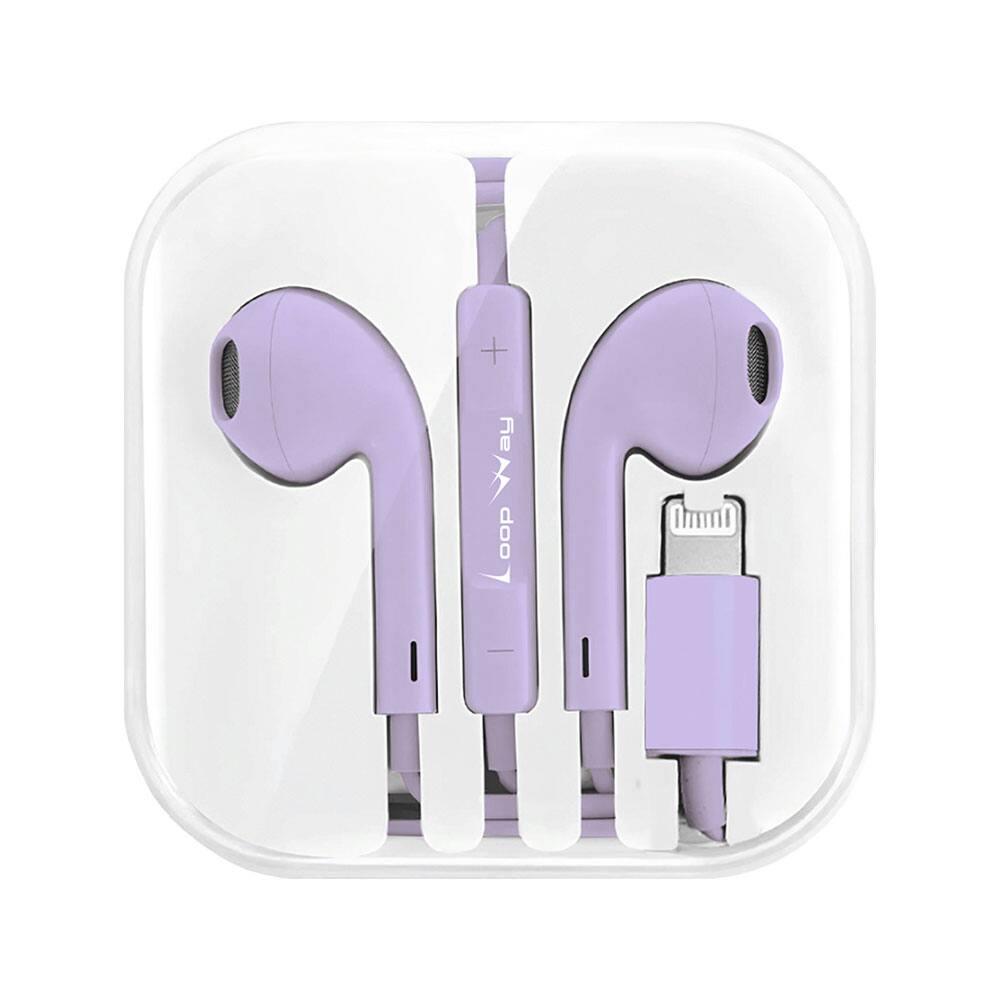 Fone de ouvido com microfone conexão lightning Lilás R81 Loop Way